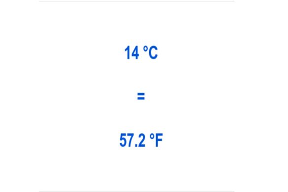14 degrees Celsius to Fahrenheit