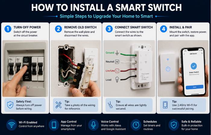 installing a smart wifi switch for home automation