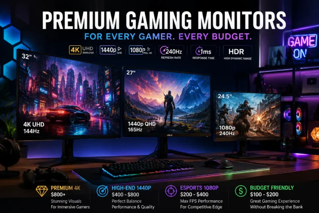 Best gaming monitors 2025 comparison guide featuring gaming displays for every budget