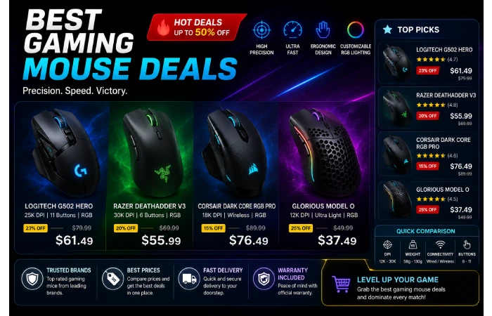 Best gaming mouse deals and gaming accessories sale comparison