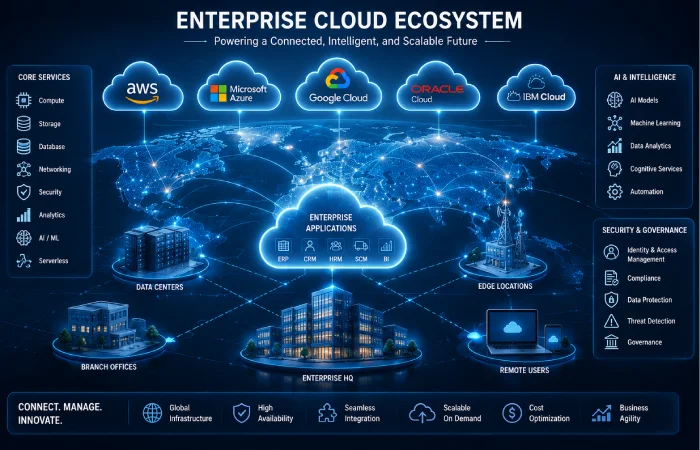 Leading cloud service providers supporting enterprise cloud computing