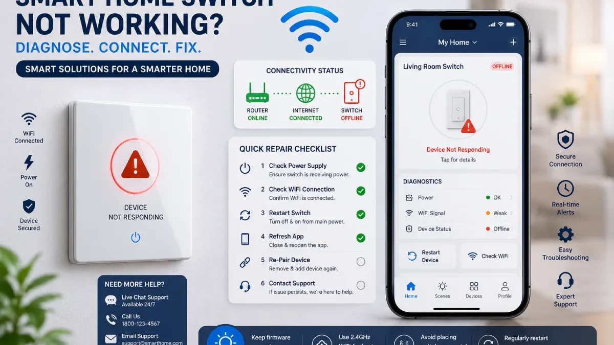Smart Switch Not Working? 12 Common Problems and Fixes (2026 Guide)