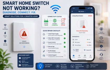 Smart switch troubleshooting guide showing common problems and solutions