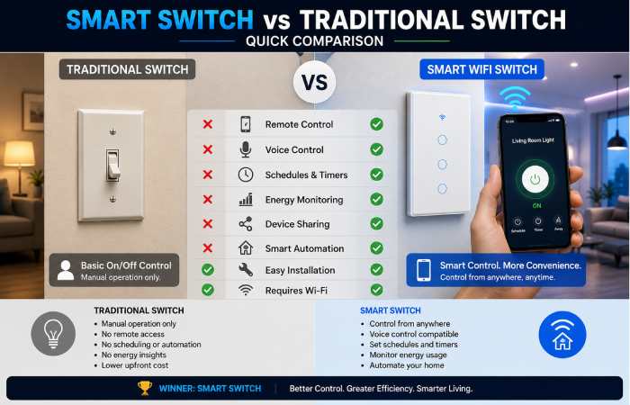 smart switch versus traditional switch comparison