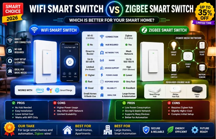wifi smart switch versus zigbee smart switch comparison