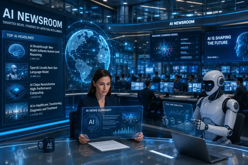 Modern artificial intelligence newsroom