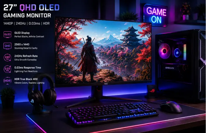 Best 1440p gaming monitor with OLED display for high-performance PC gaming