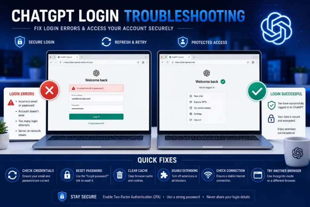 ChatGPT login not working guide with troubleshooting solutions