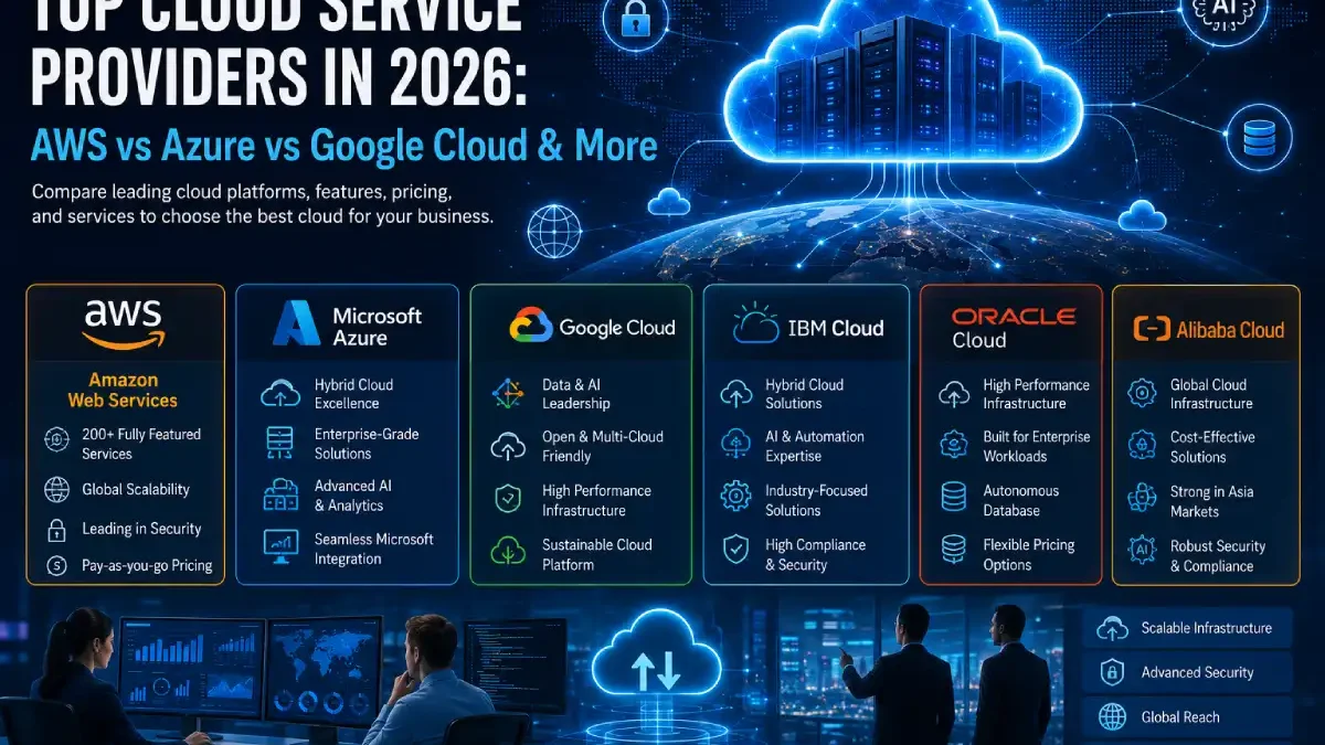Top Cloud Service Providers in 2026: AWS vs Azure vs Google Cloud & More