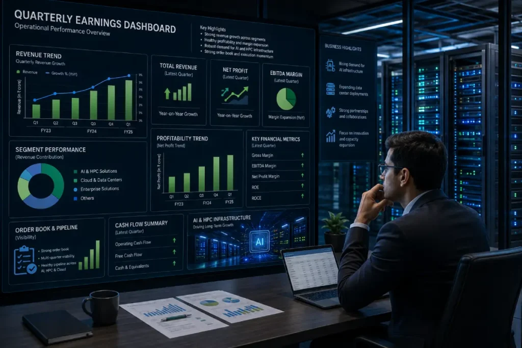 Netweb Technologies quarterly results showing earnings, AI growth and financial performance.