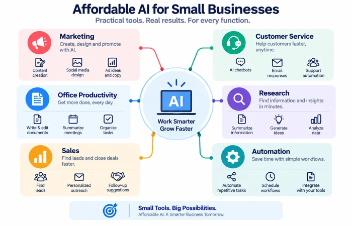 Affordable AI tools for small business functions
