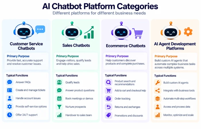 AI chatbot platforms by business use case