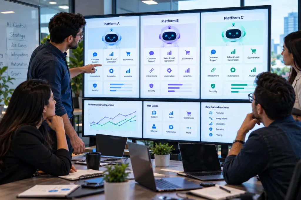 AI chatbot platforms comparison for businesses