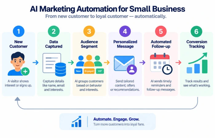 AI marketing automation workflow for small business