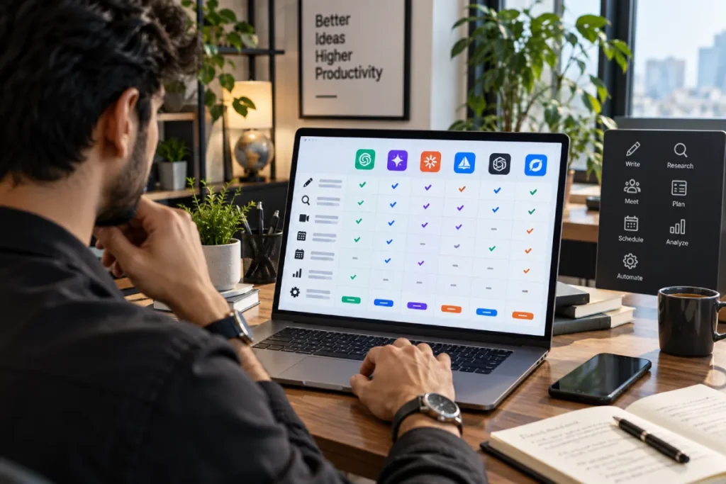 AI productivity tools comparison for work