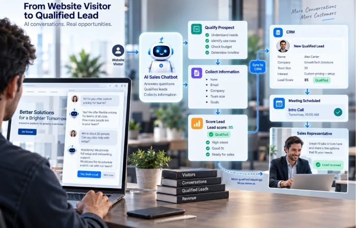 AI ecommerce chatbot helping shoppers find products track orders and get support