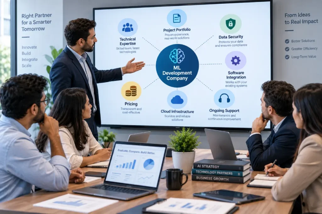 Choosing a machine learning development company based on skills experience cost security and support