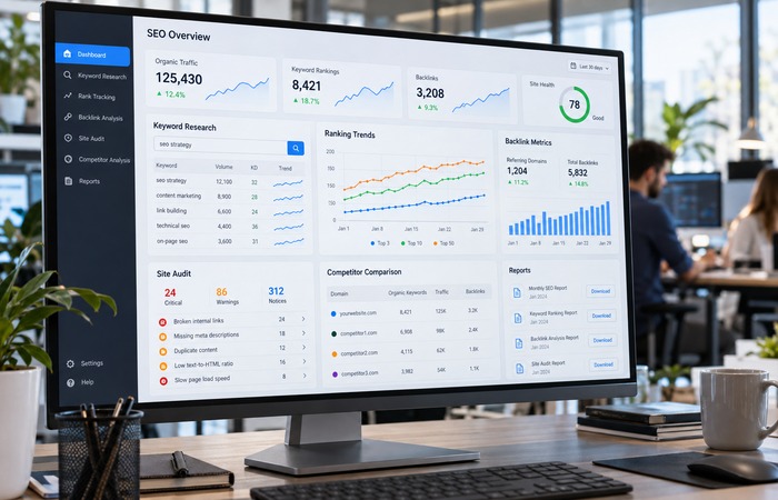 Complete SEO tool suite dashboard
