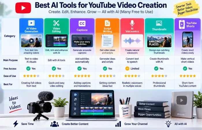 Free AI YouTube Tools Comparison