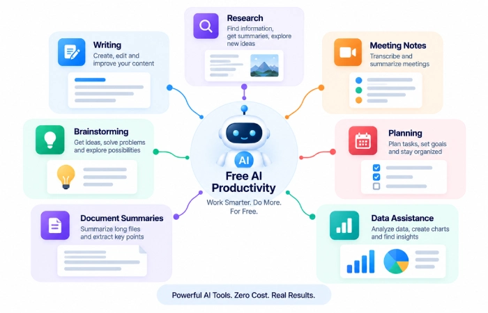 Free AI tools for productivity use cases