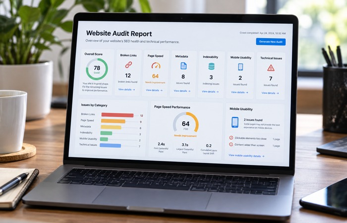 Free SEO audit tools checking website issues