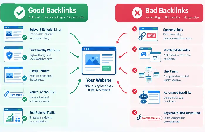 good and bad backlinks in SEO