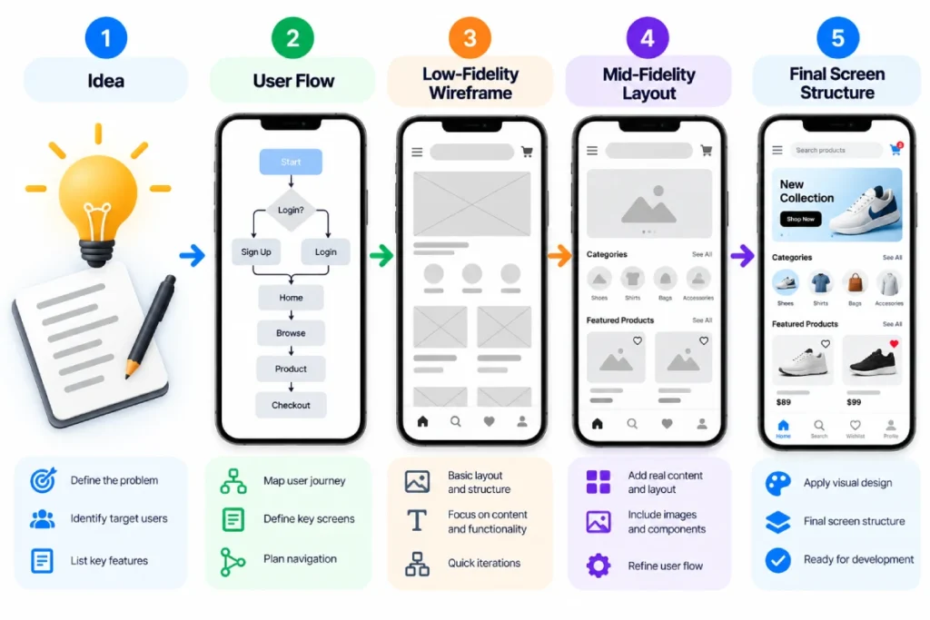 How to create a mobile app wireframe step by step