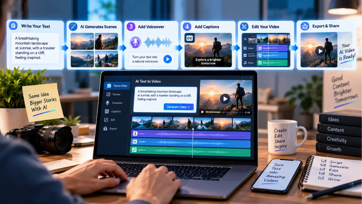 How to Make AI Videos From Text for Free: A Beginner’s Guide