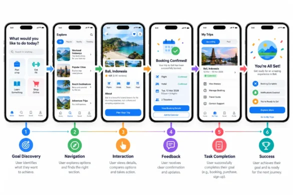 Mobile app UX design principles and user experience flow