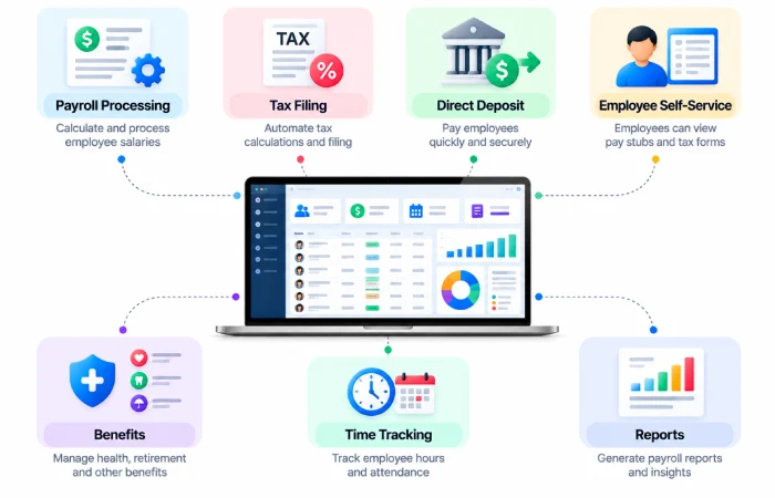 Payroll management system features