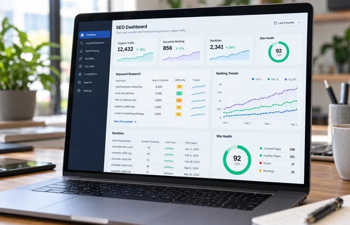 Small business SEO tools dashboard