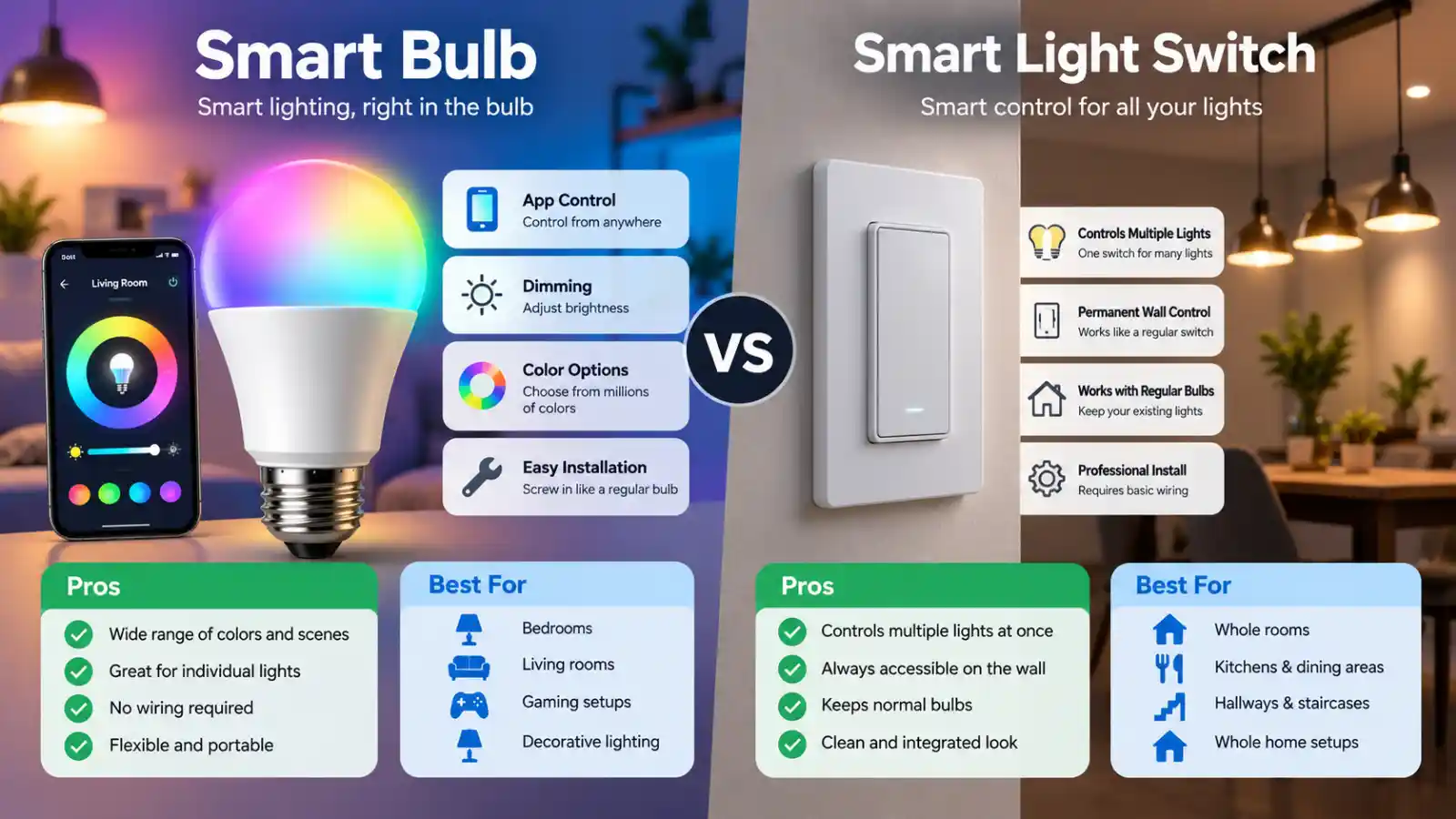 Smart Bulb vs Smart Switch