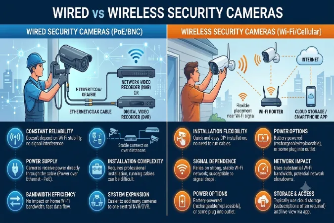 wired vs wireless security cameras